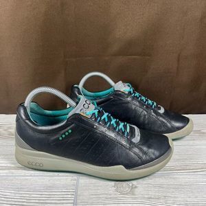ECCO Biom Black Hydromax Yak Leather Spikeless Golf Shoes EU 39 8-8.5